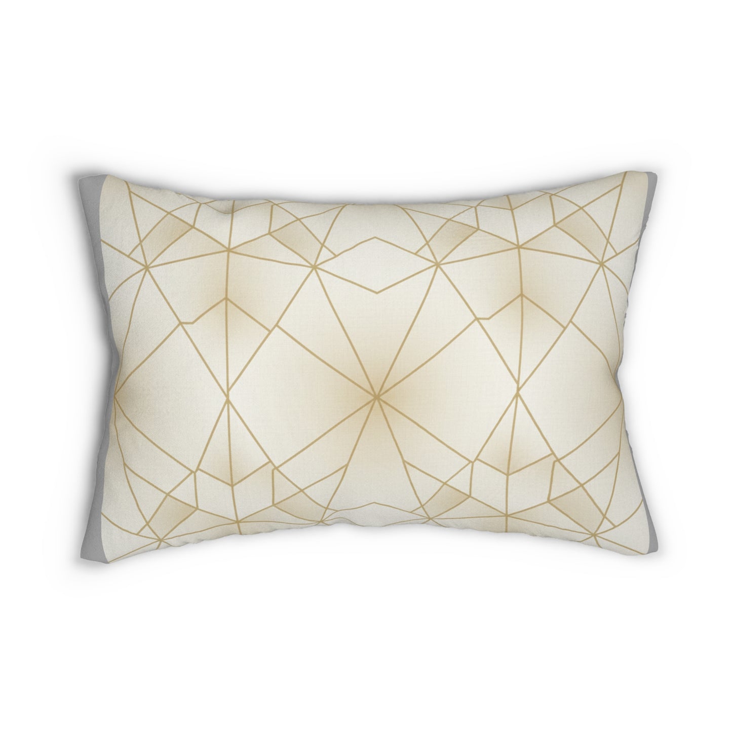 Gold Geometric Lumbar Pillow — Elegant Modern Decorative Throw Cushion