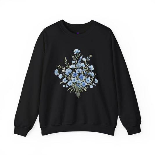 Blue Wildflower Bouquet Crewneck Sweatshirt