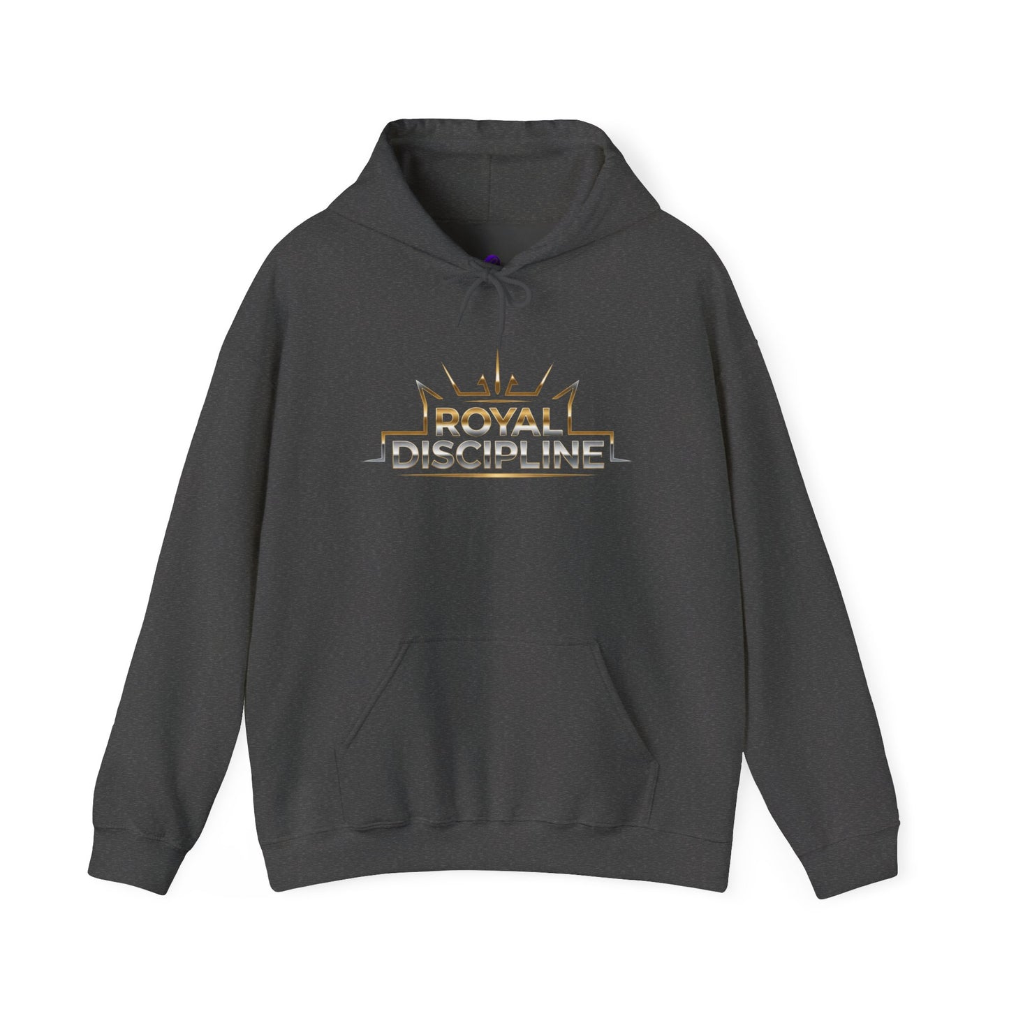 Discipline & Hustle Hoodie — “Royal Discipline” Front Logo, “Rise. Grind. Conquer.” Back Motivational Pullover