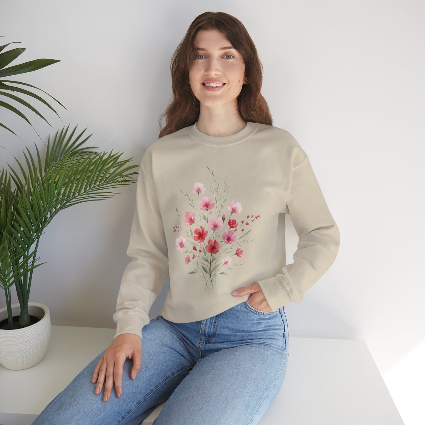 Floral Watercolor Bouquet Crewneck Sweatshirt