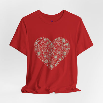 Floral Heart Tee — Delicate Botanical Heart Short Sleeve Shirt
