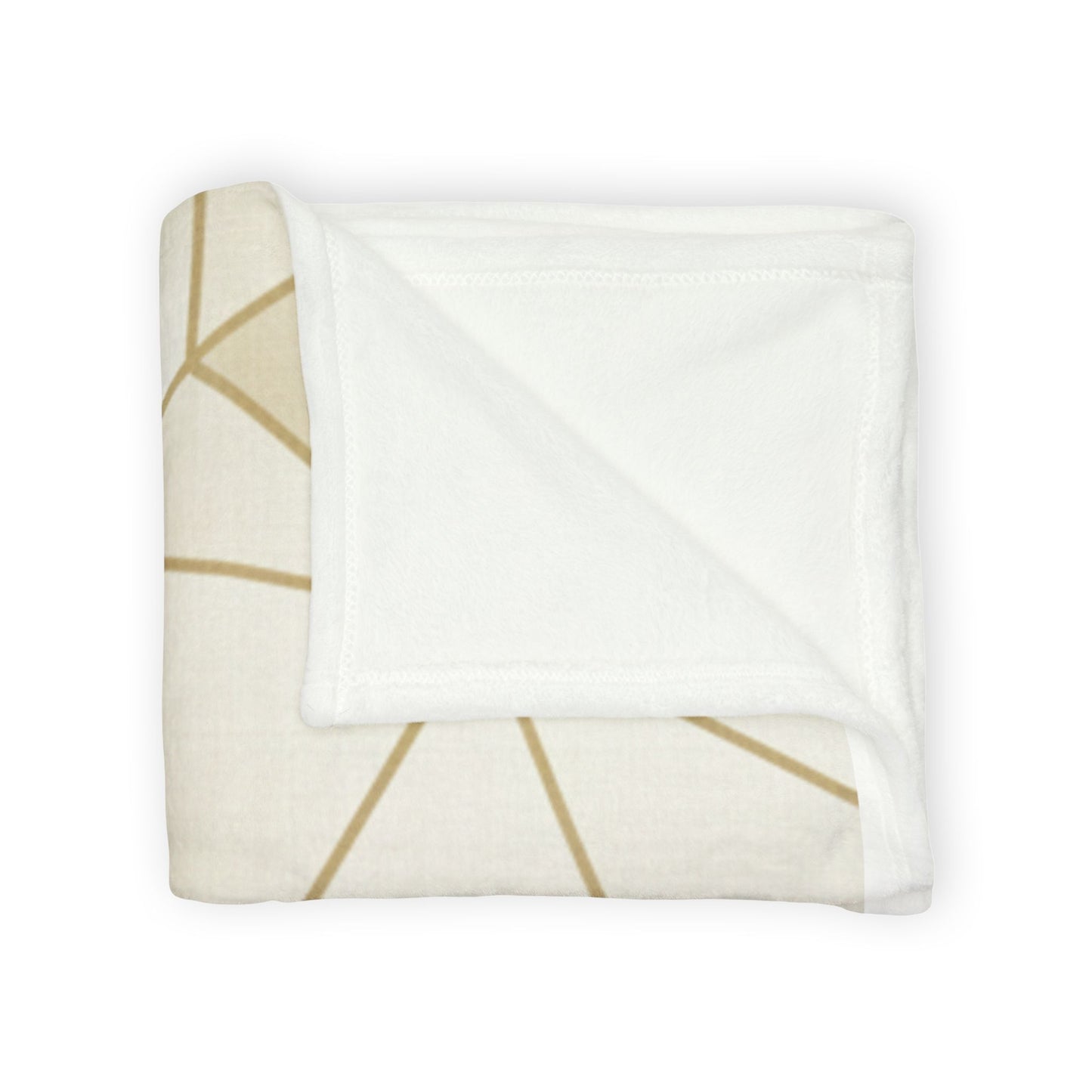 Geometric Gold Lines Plush Blanket — Elegant Modern Throw for Living Room & Bedroom