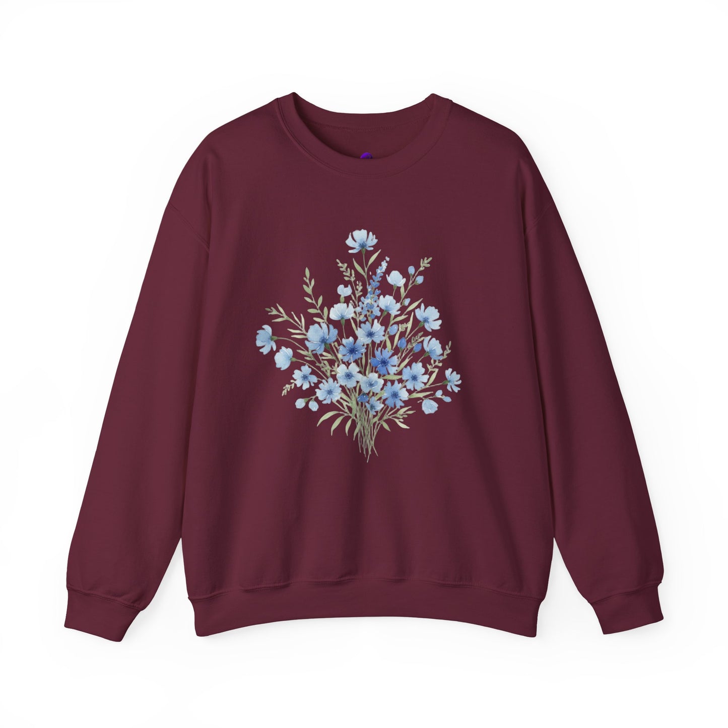 Blue Wildflower Bouquet Crewneck Sweatshirt