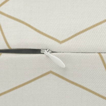 Gold Geometric Lumbar Pillow — Elegant Modern Decorative Throw Cushion