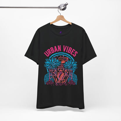 Urban Vibes Tee — Retro Neon Palm City Graphic T‑Shirt