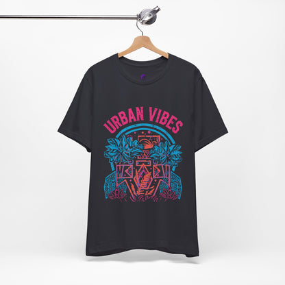 Urban Vibes Tee — Retro Neon Palm City Graphic T‑Shirt