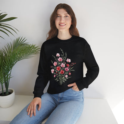 Floral Watercolor Bouquet Crewneck Sweatshirt