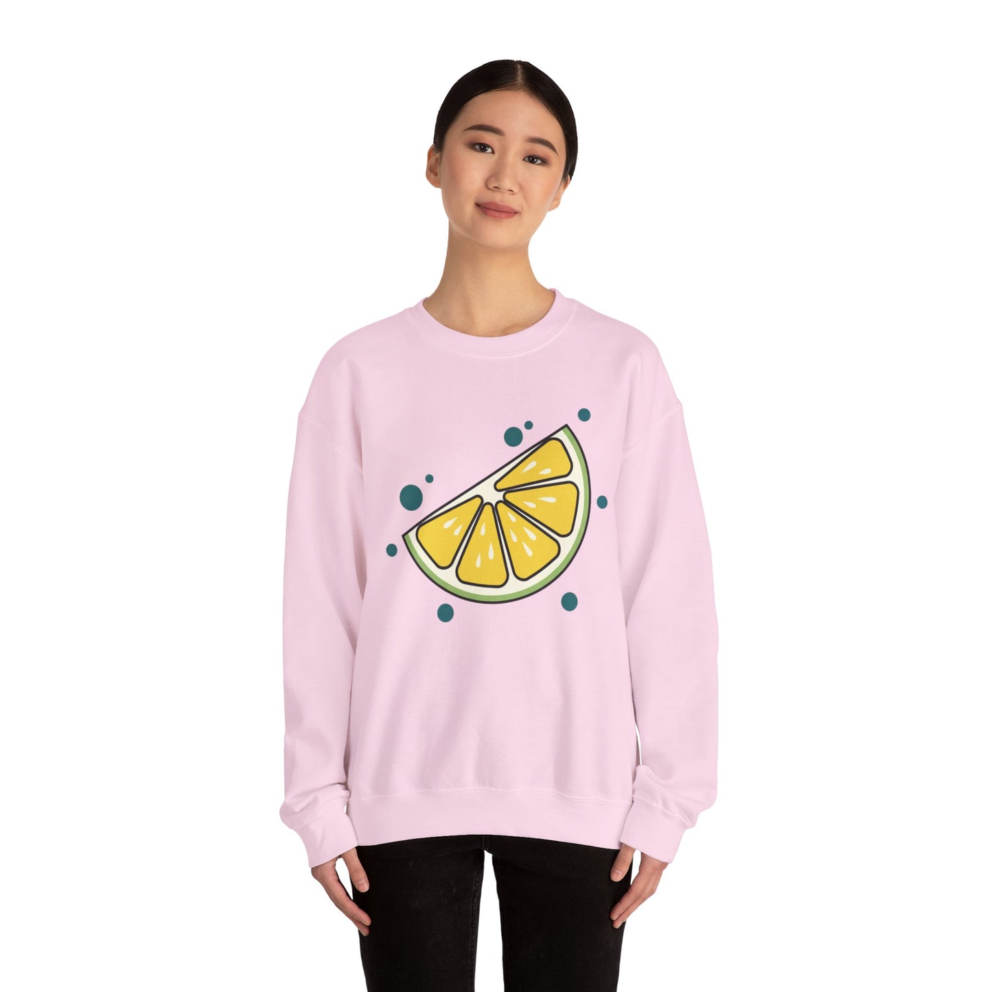 Lemon Slice Crewneck Sweatshirt — Cute Citrus Graphic