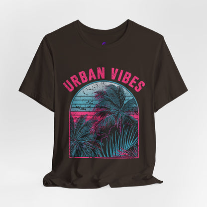 Urban Vibes Palm Tee — Retro Neon Tropical Graphic T-Shirt