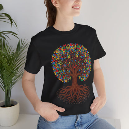 Tree of Life T-Shirt — Colorful Roots & Leaves Graphic Tee