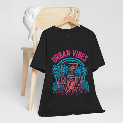 Urban Vibes Tee — Retro Neon Palm City Graphic T‑Shirt