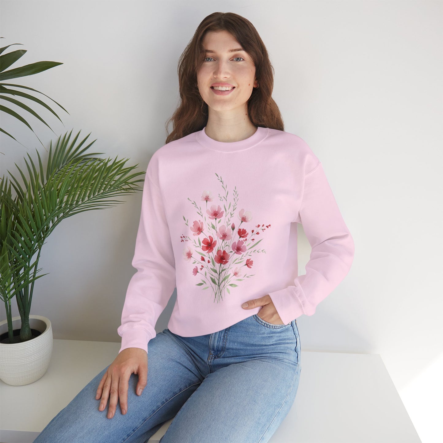 Floral Watercolor Bouquet Crewneck Sweatshirt