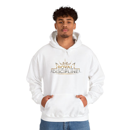 Discipline & Hustle Hoodie — “Royal Discipline” Front Logo, “Rise. Grind. Conquer.” Back Motivational Pullover