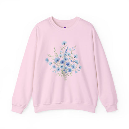 Blue Wildflower Bouquet Crewneck Sweatshirt