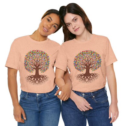 Tree of Life T-Shirt — Colorful Roots & Leaves Graphic Tee