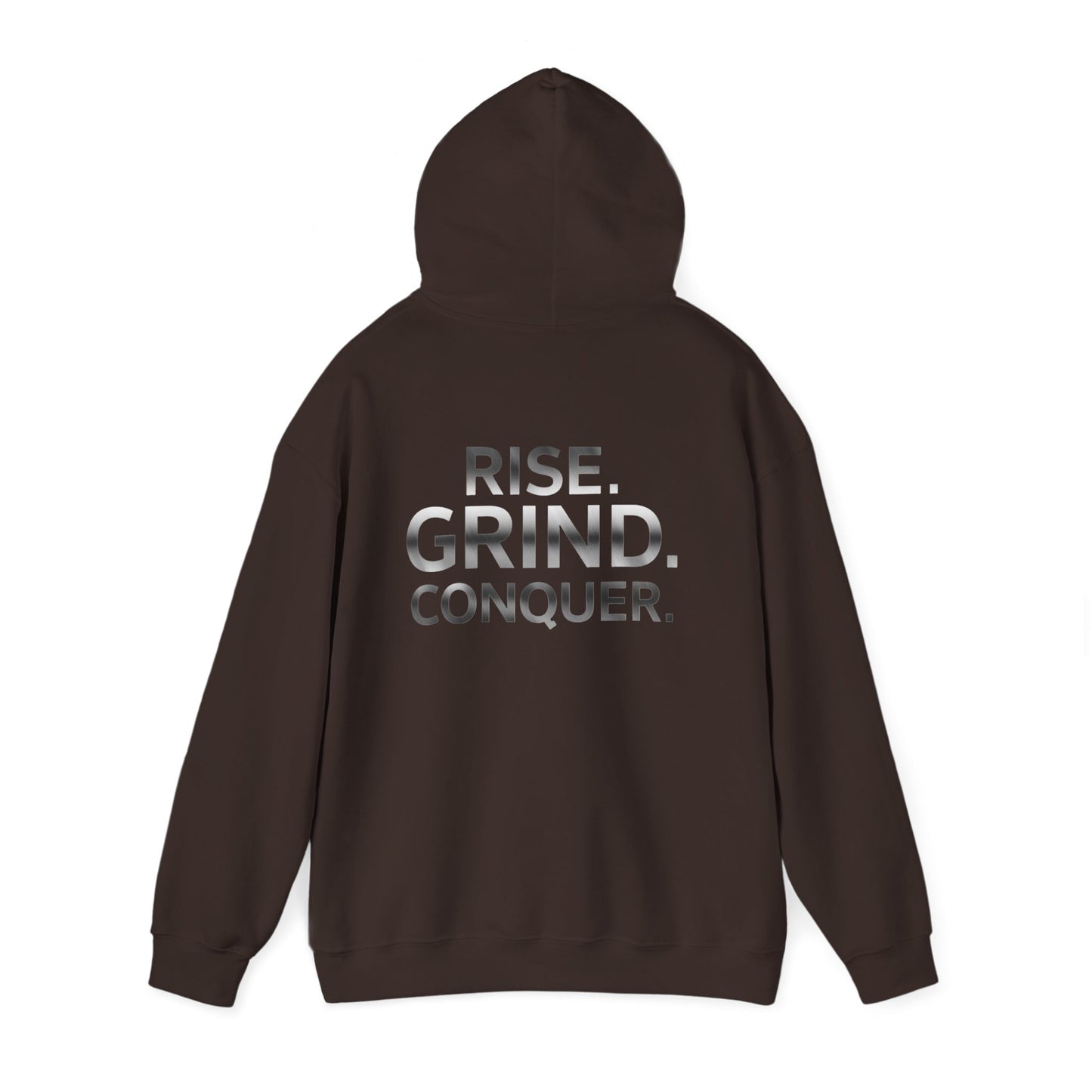 Discipline & Hustle Hoodie — “Royal Discipline” Front Logo, “Rise. Grind. Conquer.” Back Motivational Pullover