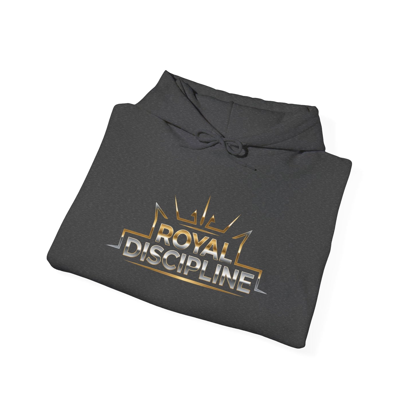 Discipline & Hustle Hoodie — “Royal Discipline” Front Logo, “Rise. Grind. Conquer.” Back Motivational Pullover