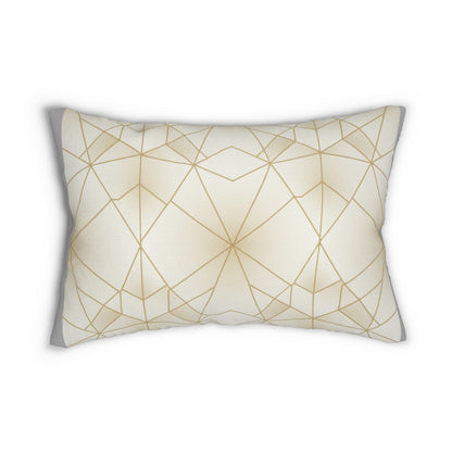 Gold Geometric Lumbar Pillow — Elegant Modern Decorative Throw Cushion