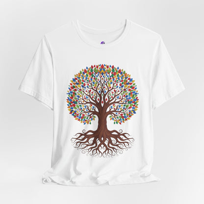 Tree of Life T-Shirt — Colorful Roots & Leaves Graphic Tee