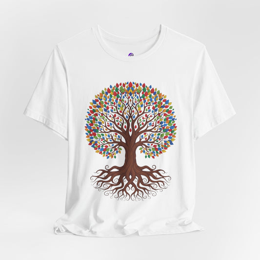 Tree of Life T-Shirt — Colorful Roots & Leaves Graphic Tee