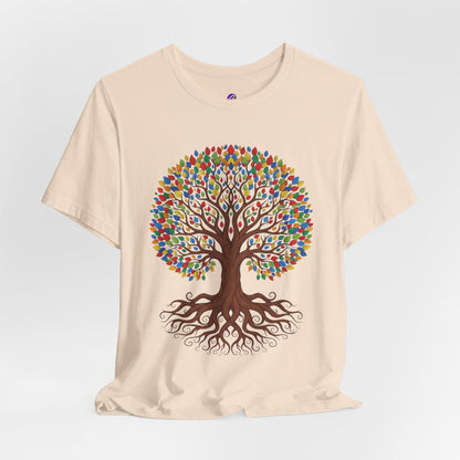 Tree of Life T-Shirt — Colorful Roots & Leaves Graphic Tee