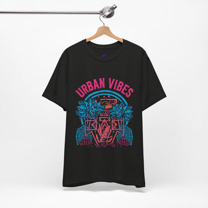 Urban Vibes Tee — Retro Neon Palm City Graphic T‑Shirt