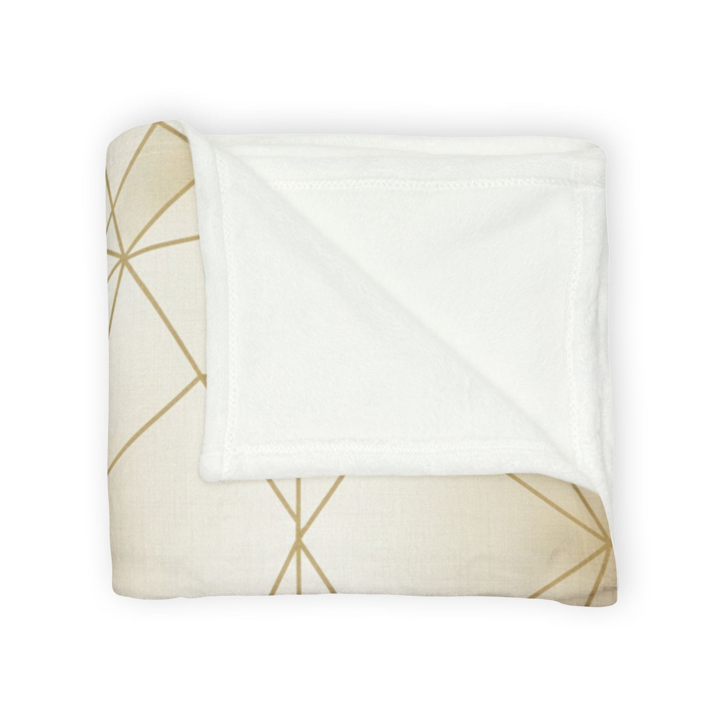 Geometric Gold Lines Plush Blanket — Elegant Modern Throw for Living Room & Bedroom