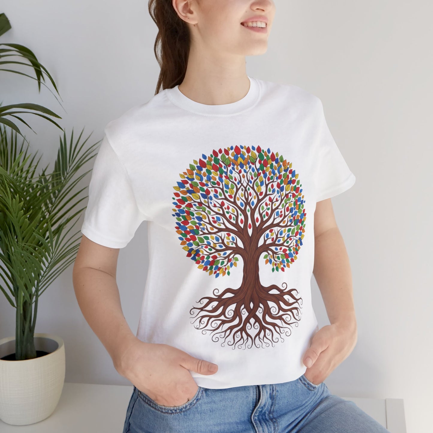 Tree of Life T-Shirt — Colorful Roots & Leaves Graphic Tee