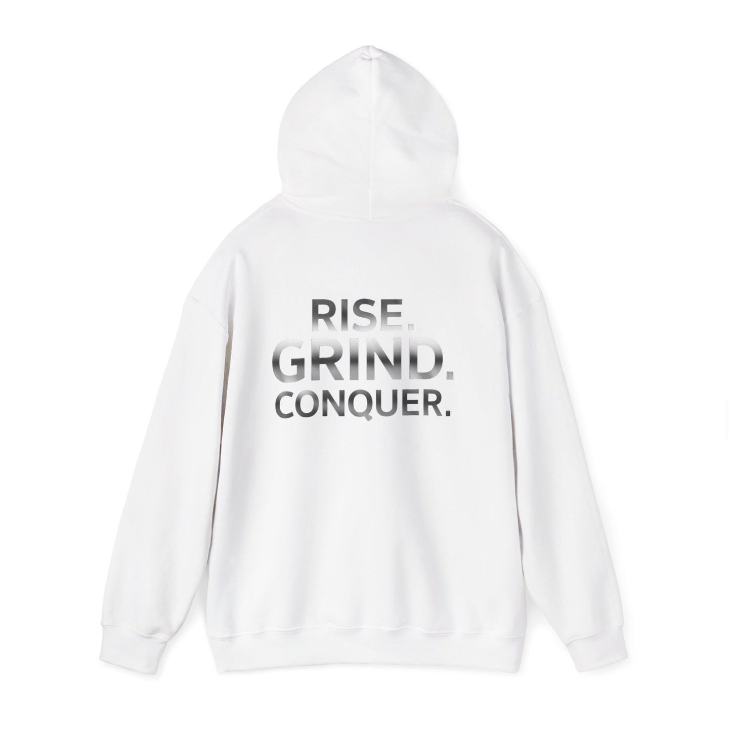 Discipline & Hustle Hoodie — “Royal Discipline” Front Logo, “Rise. Grind. Conquer.” Back Motivational Pullover