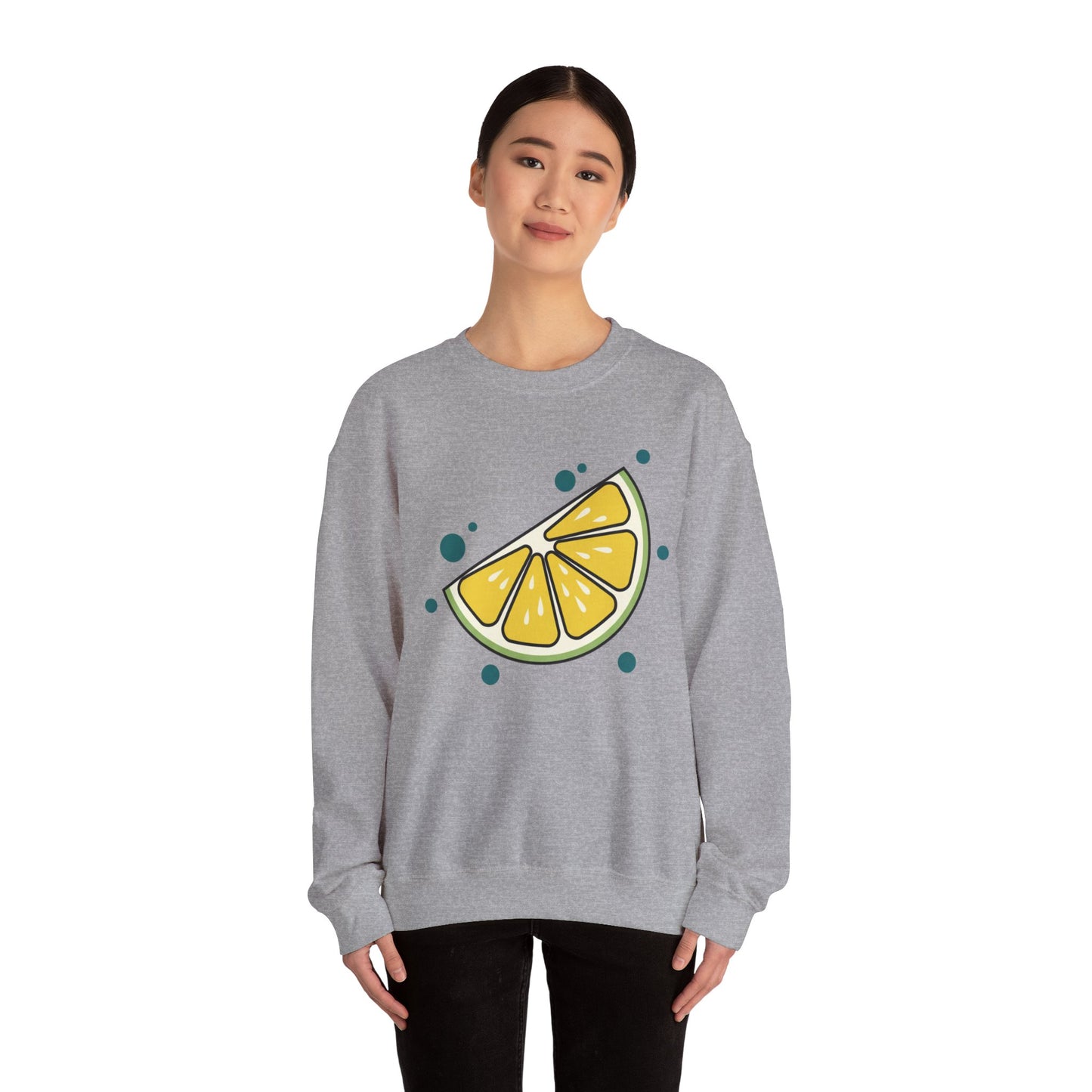 Lemon Slice Crewneck Sweatshirt — Cute Citrus Graphic