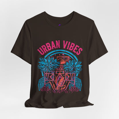 Urban Vibes Tee — Retro Neon Palm City Graphic T‑Shirt