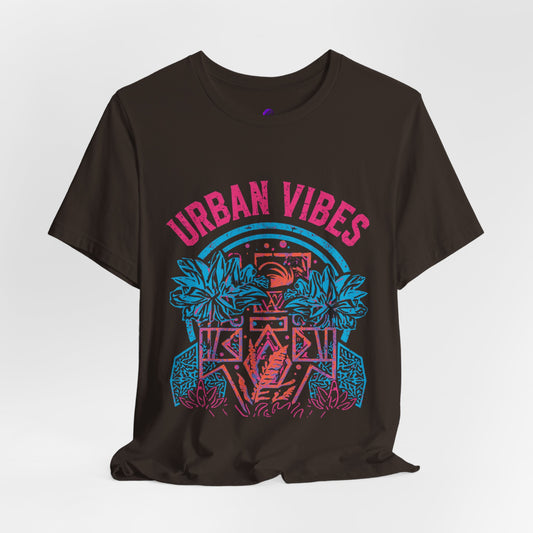 Urban Vibes Tee — Retro Neon Palm City Graphic T‑Shirt