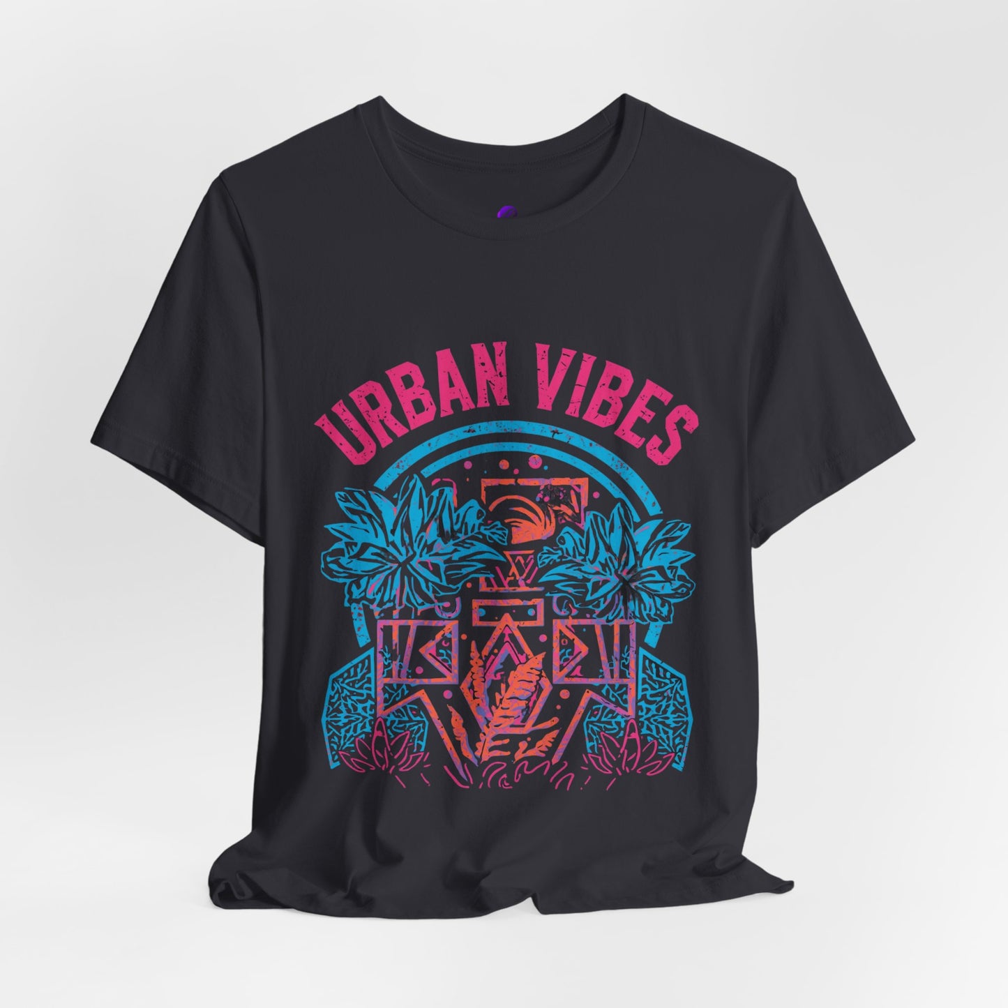 Urban Vibes Tee — Retro Neon Palm City Graphic T‑Shirt