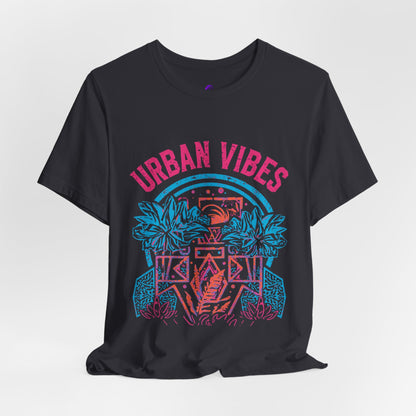 Urban Vibes Tee — Retro Neon Palm City Graphic T‑Shirt