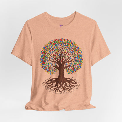 Tree of Life T-Shirt — Colorful Roots & Leaves Graphic Tee