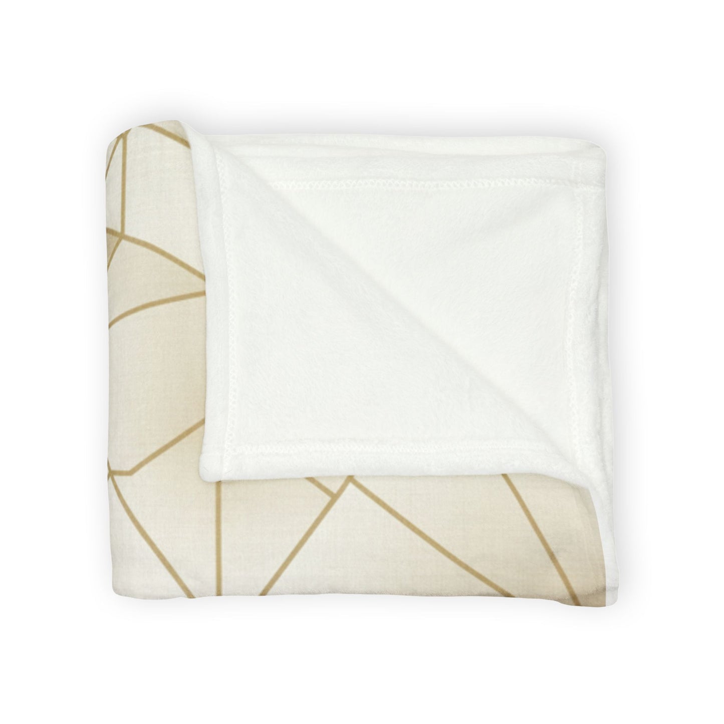 Geometric Gold Lines Plush Blanket — Elegant Modern Throw for Living Room & Bedroom