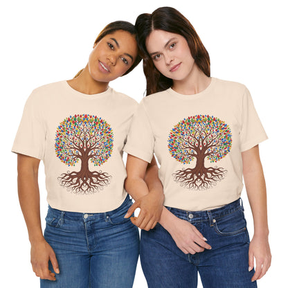 Tree of Life T-Shirt — Colorful Roots & Leaves Graphic Tee