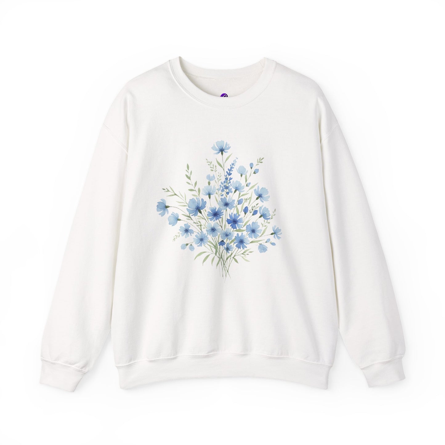 Blue Wildflower Bouquet Crewneck Sweatshirt