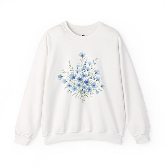 Blue Wildflower Bouquet Crewneck Sweatshirt