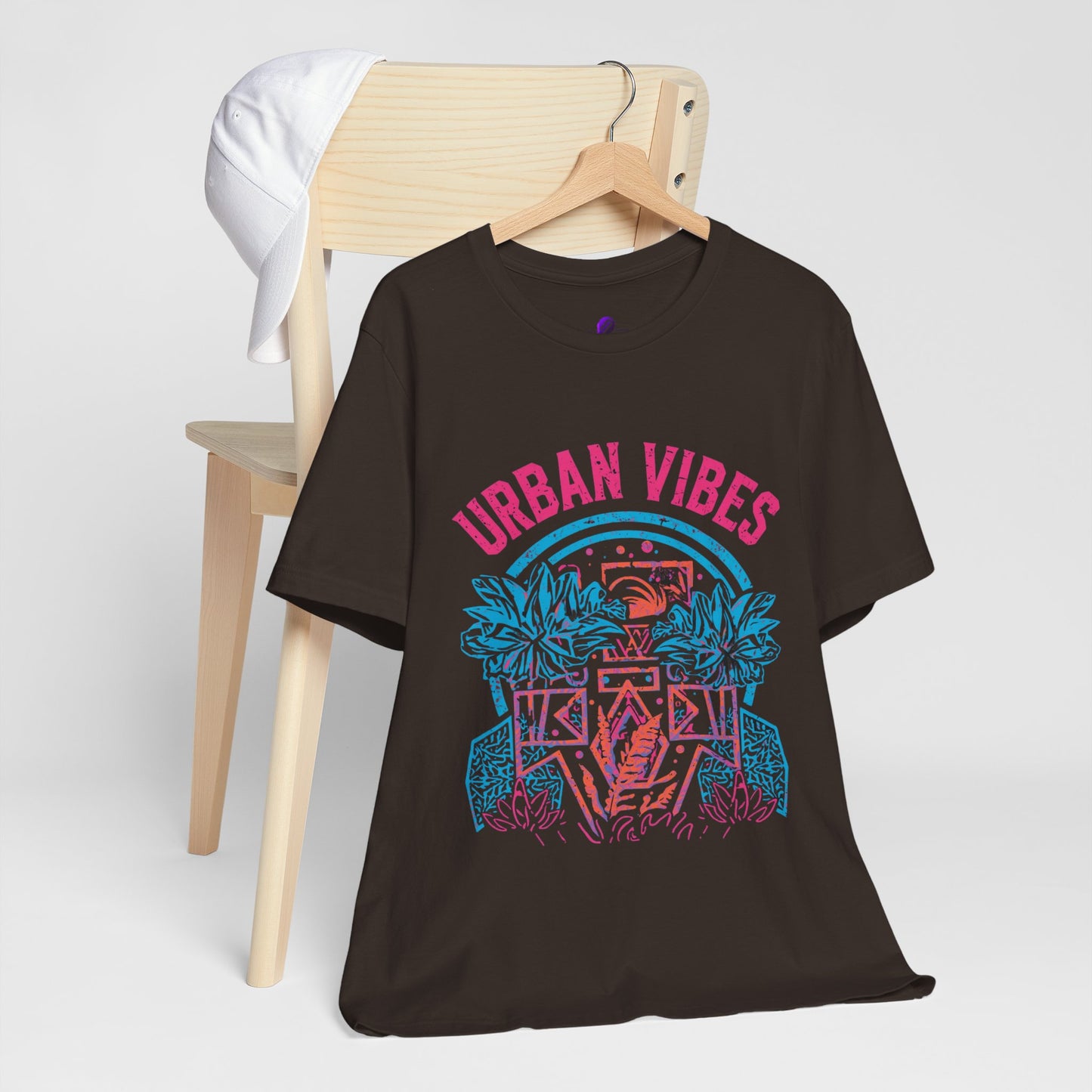 Urban Vibes Tee — Retro Neon Palm City Graphic T‑Shirt