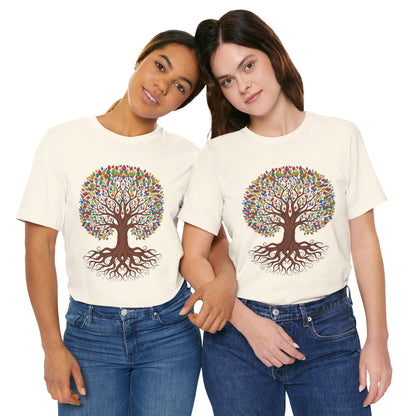 Tree of Life T-Shirt — Colorful Roots & Leaves Graphic Tee