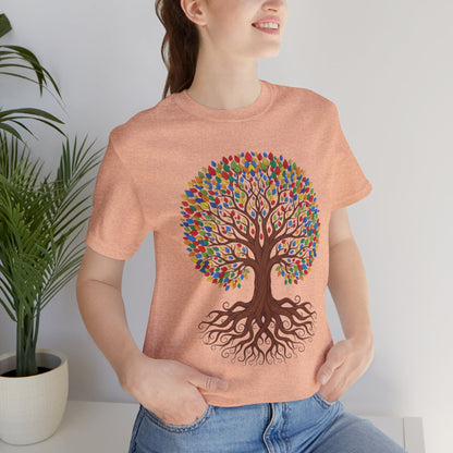 Tree of Life T-Shirt — Colorful Roots & Leaves Graphic Tee