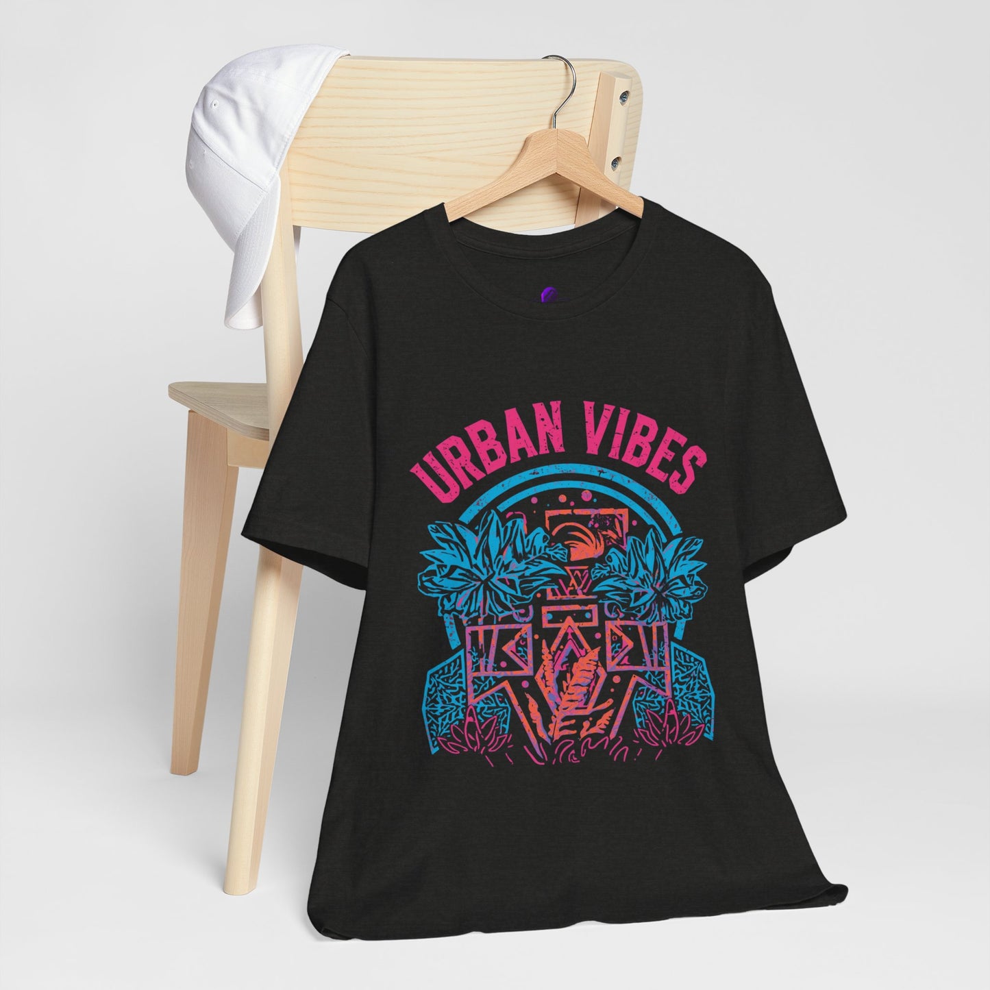 Urban Vibes Tee — Retro Neon Palm City Graphic T‑Shirt