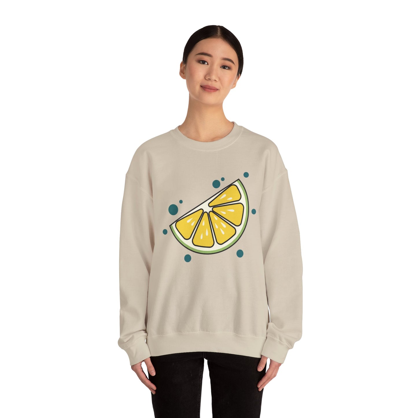 Lemon Slice Crewneck Sweatshirt — Cute Citrus Graphic