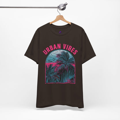 Urban Vibes Palm Tee — Retro Neon Tropical Graphic T-Shirt
