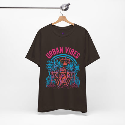 Urban Vibes Tee — Retro Neon Palm City Graphic T‑Shirt