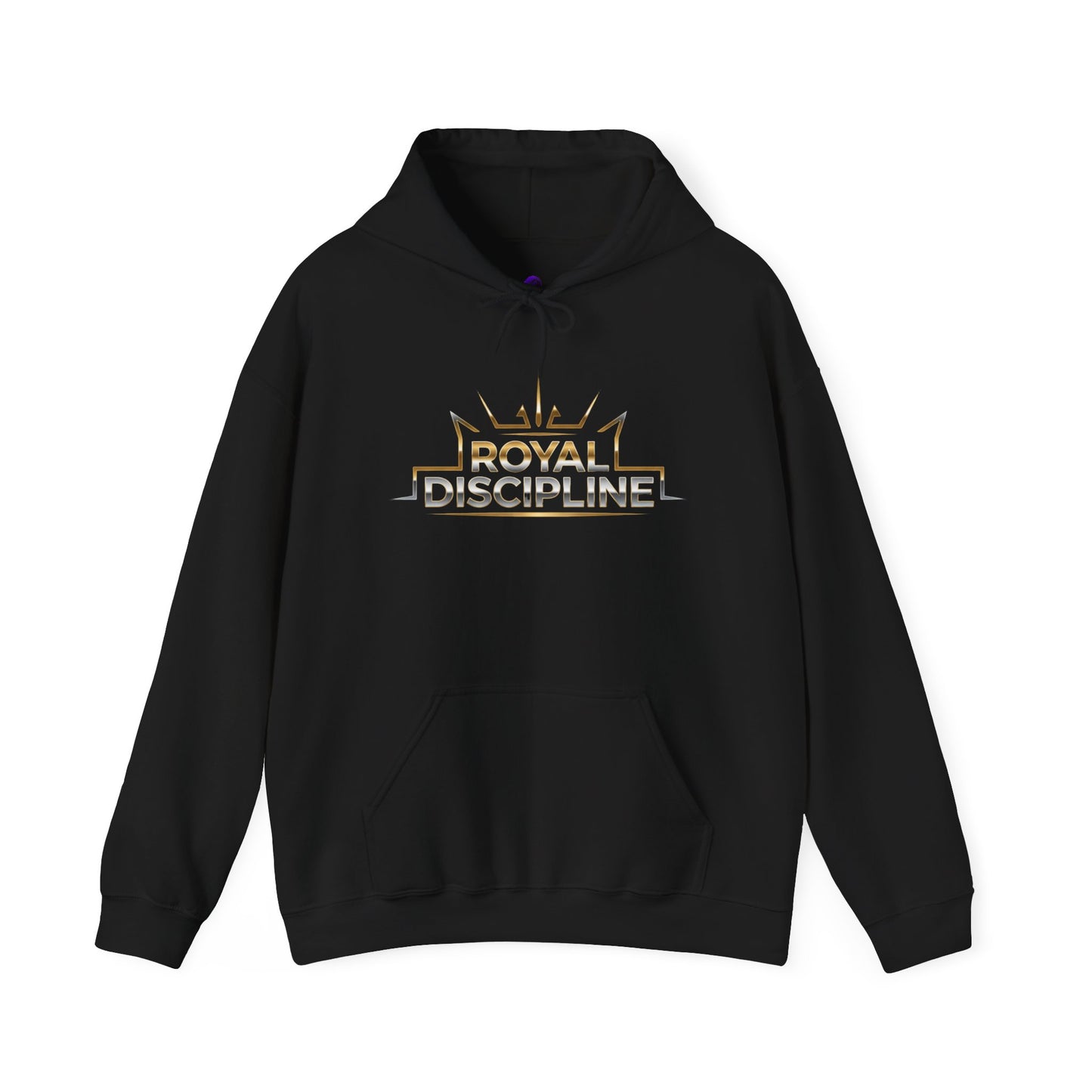 Discipline & Hustle Hoodie — “Royal Discipline” Front Logo, “Rise. Grind. Conquer.” Back Motivational Pullover