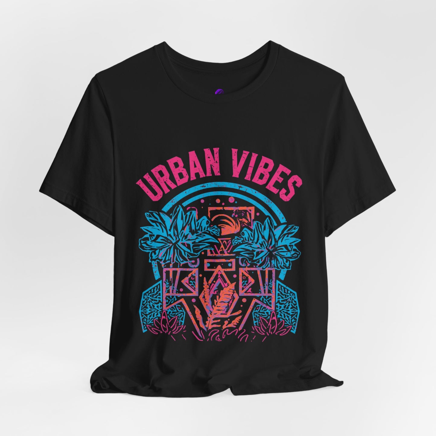 Urban Vibes Tee — Retro Neon Palm City Graphic T‑Shirt
