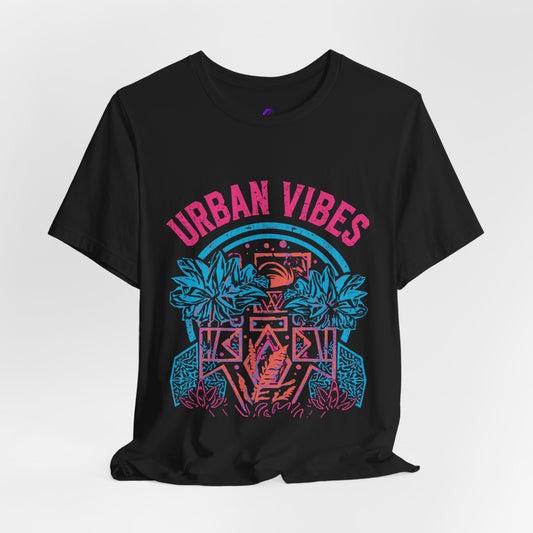 Urban Vibes Tee — Retro Neon Palm City Graphic T‑Shirt