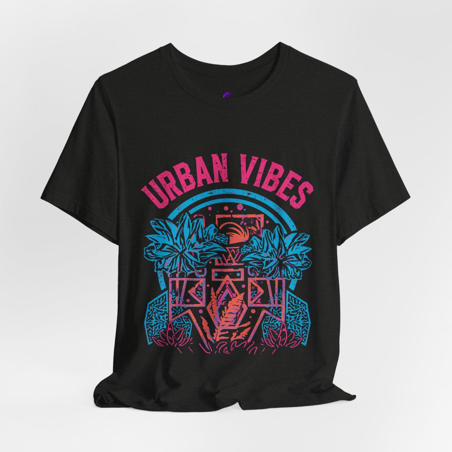 Urban Vibes Tee — Retro Neon Palm City Graphic T‑Shirt